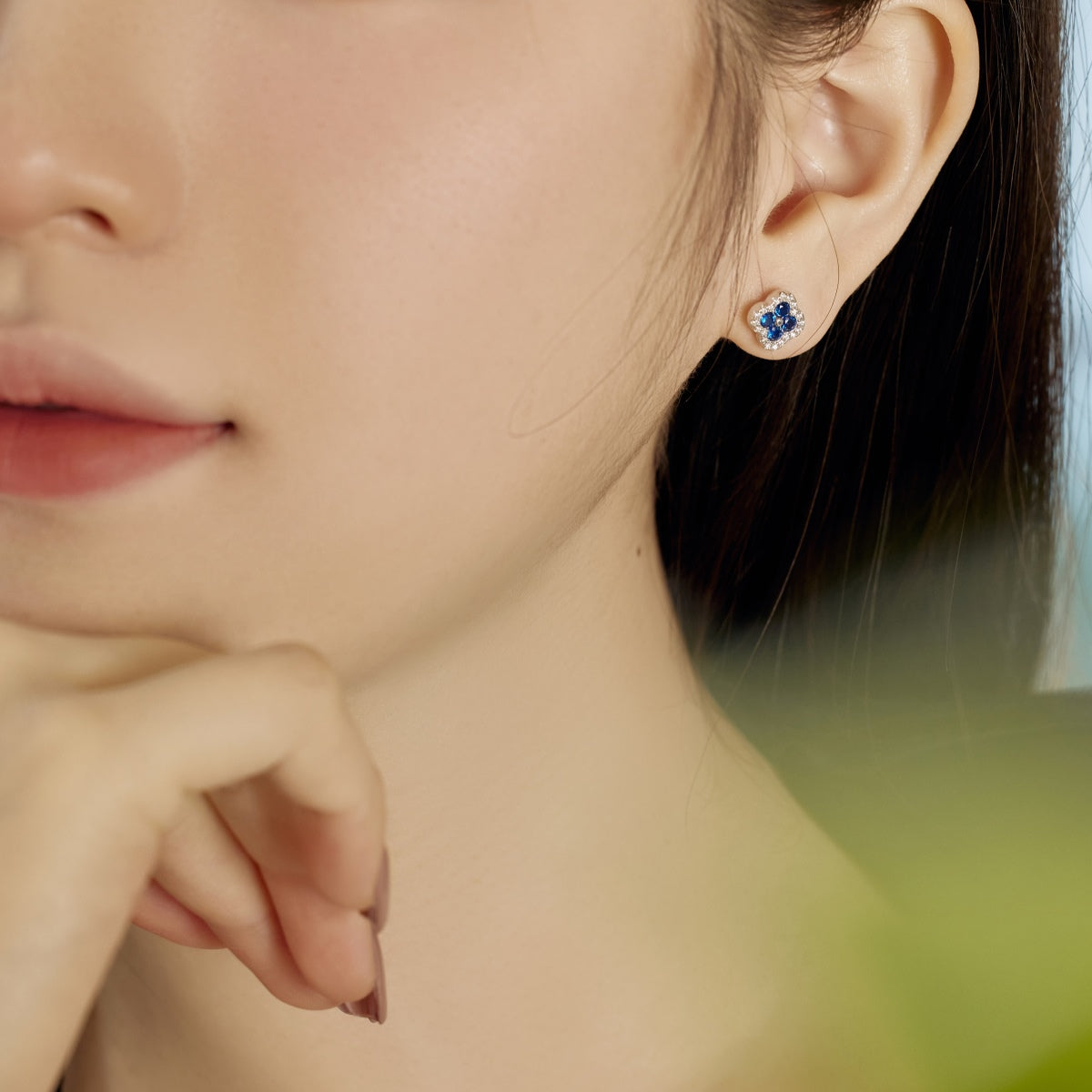 [Olivia Jewelry]Four-Leaf Clover Flower Shaped Earrings
