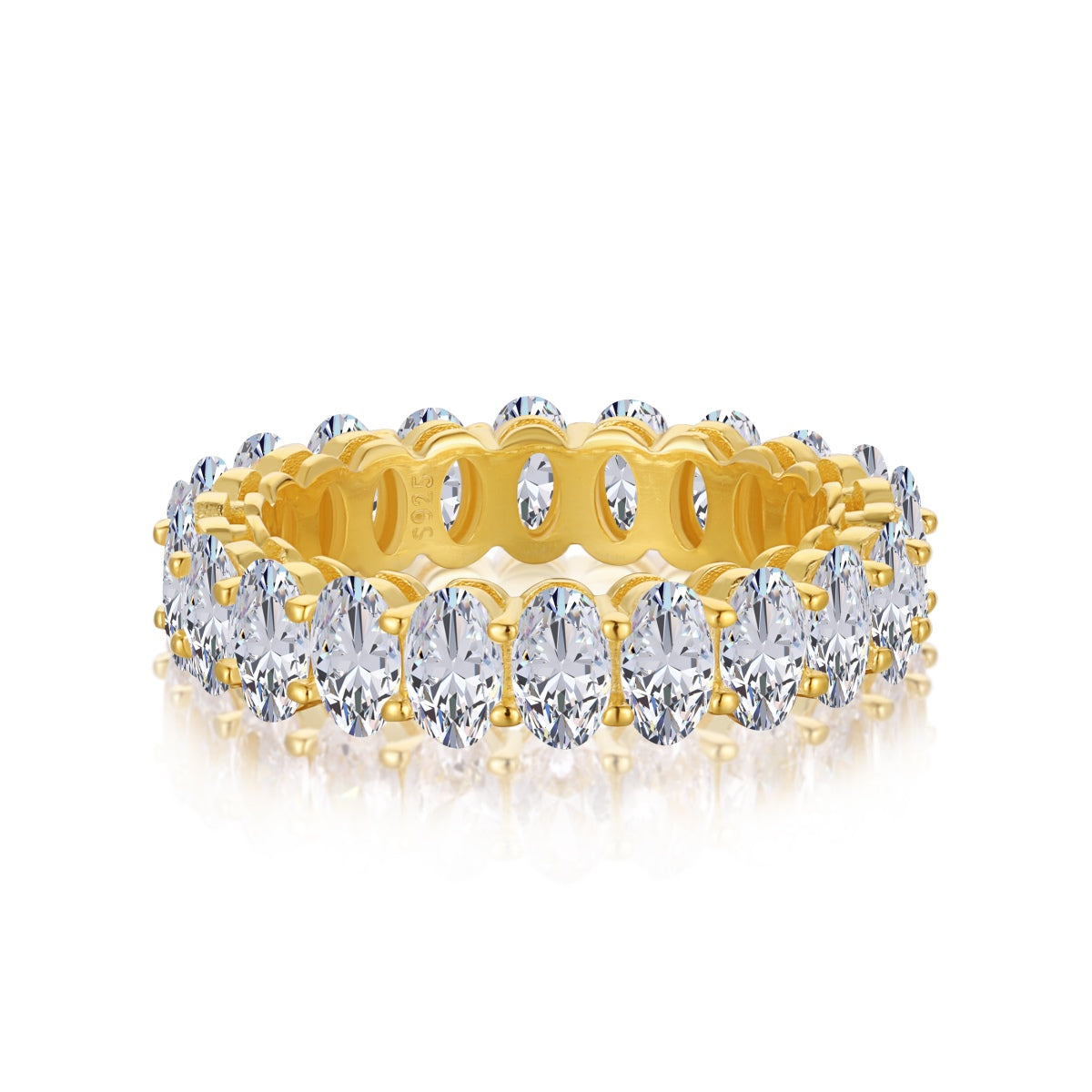[Olivia Jewelry]Ornate Oval Cut Tennis Ring