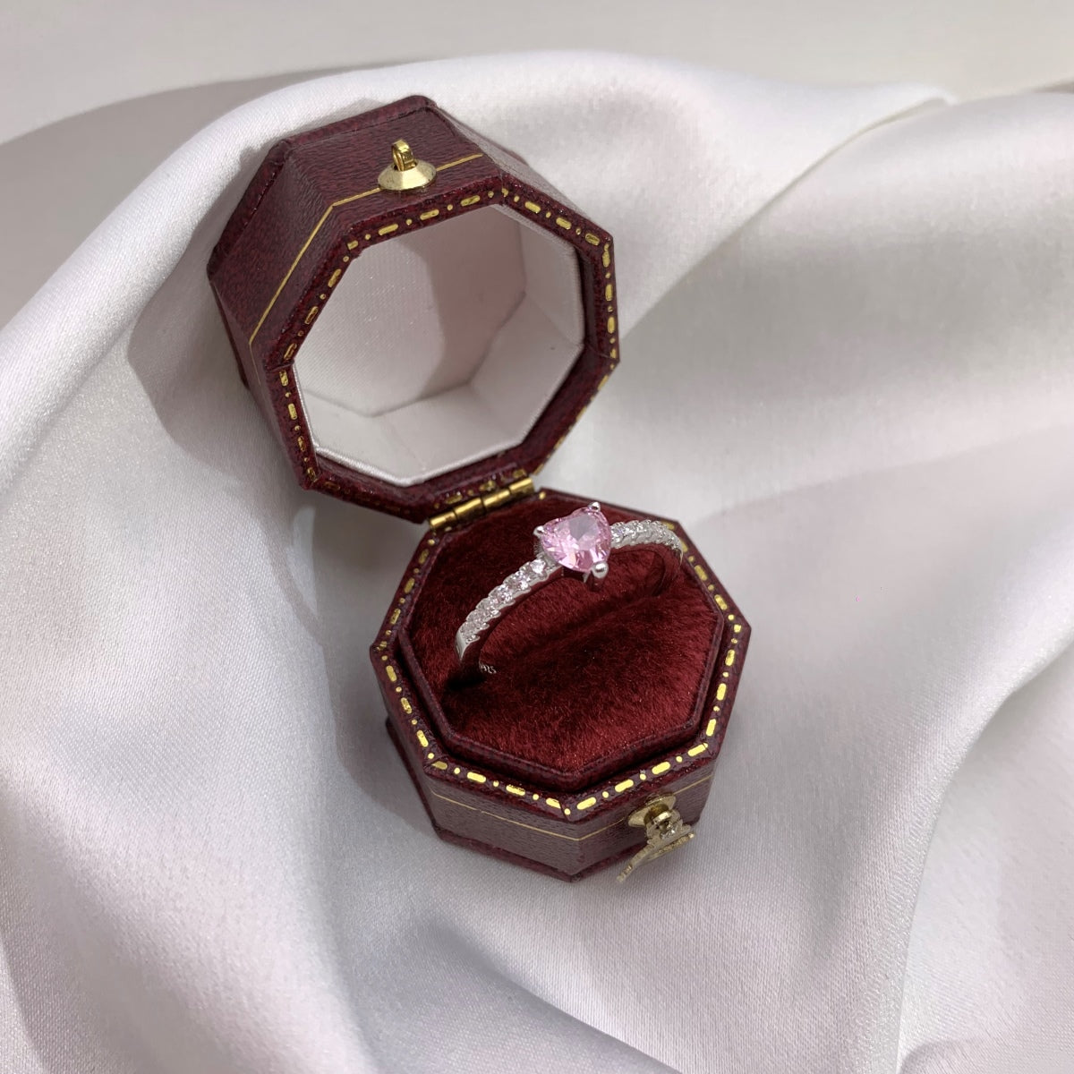 [Olivia Jewelry]0.5 Carat CaratEternity Charming Heart Shape Lover Ring