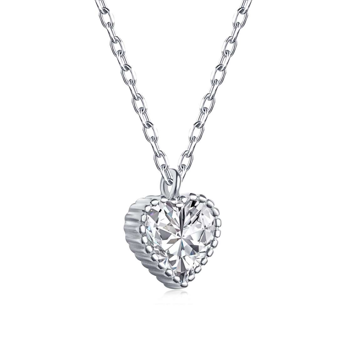 [Olivia Jewelry]Ornate Heart Shape Necklace
