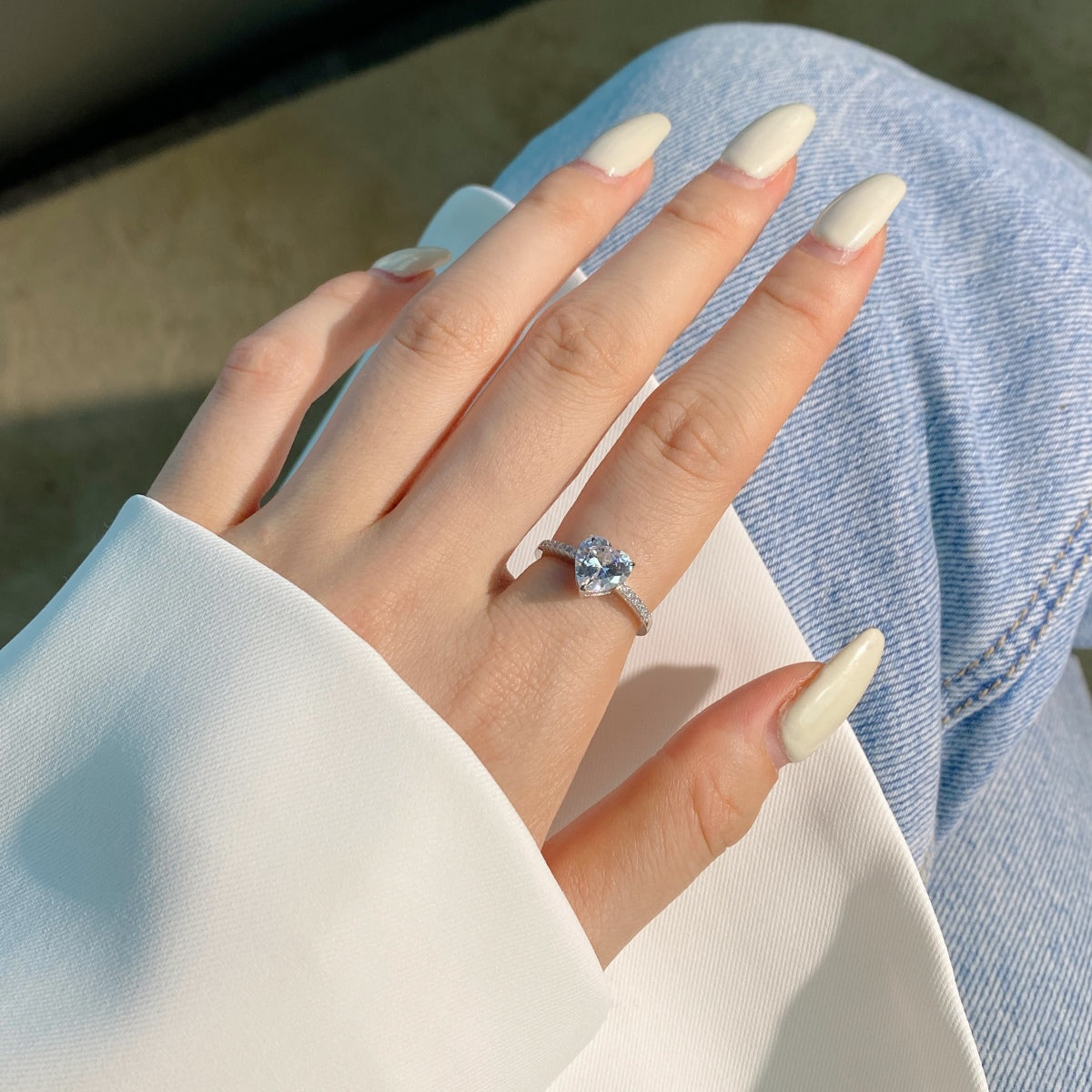 [Olivia Jewelry]2.0 Carat Dazzling Lustrous Heart Cut Lover Ring