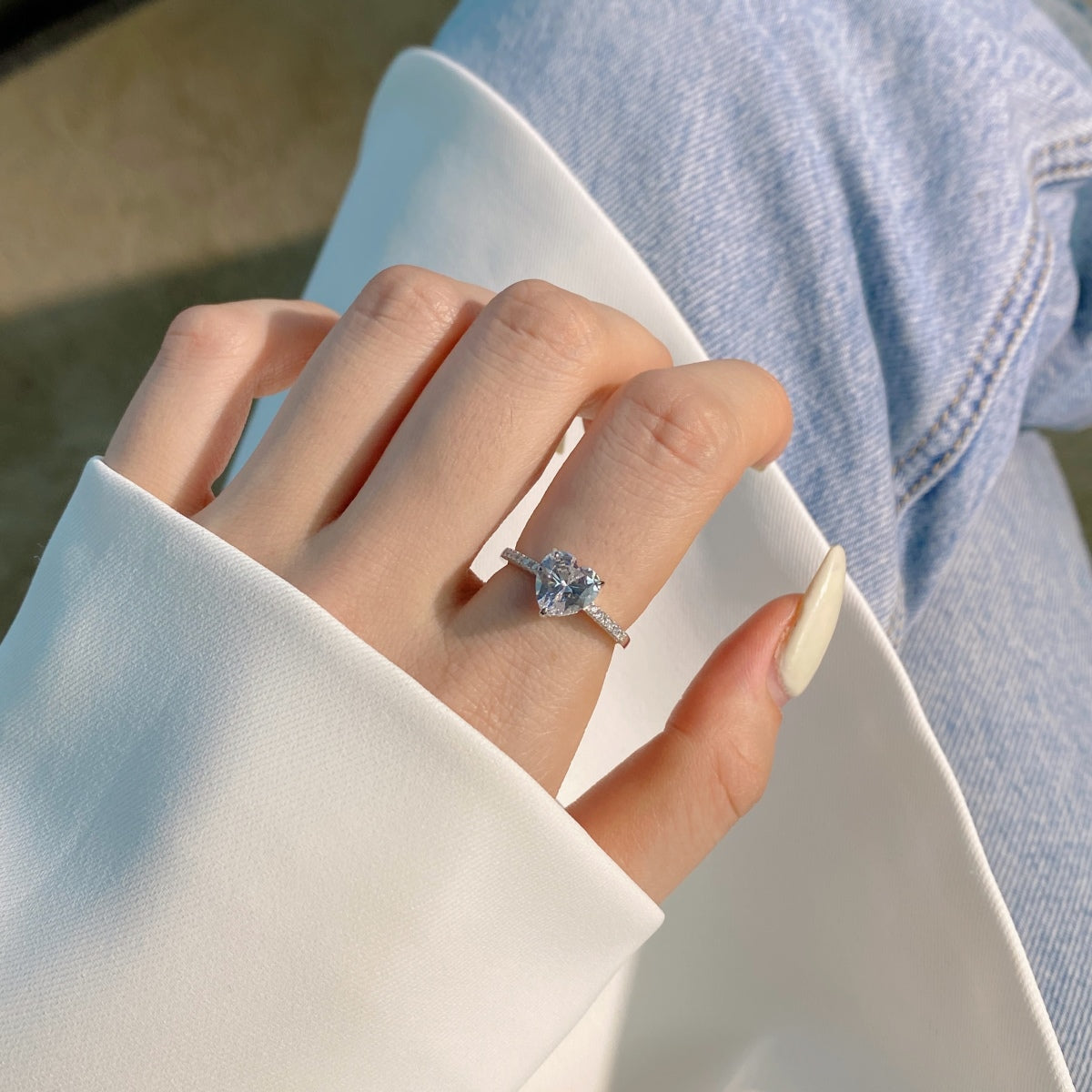 [Olivia Jewelry]2.0 Carat Dazzling Lustrous Heart Cut Lover Ring