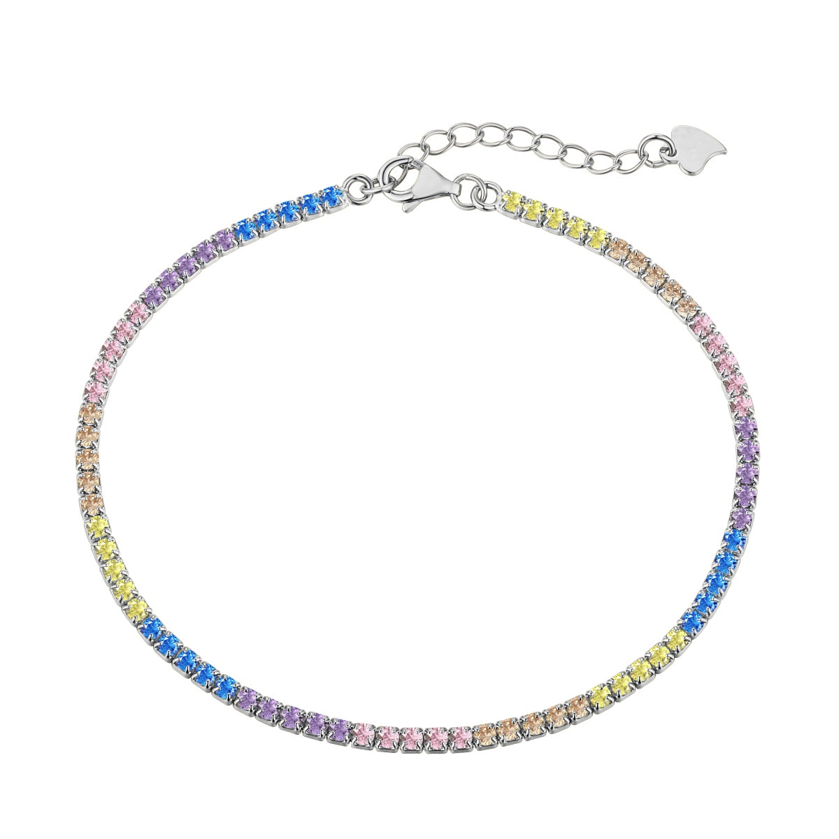 [Olivia Jewelry]Dazzling Colorful Round Cut Daily Bracelet