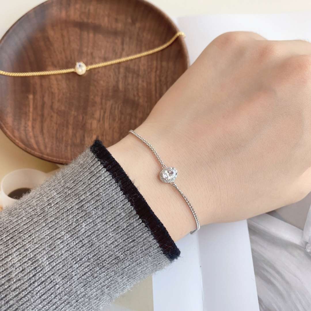 [Olivia Jewelry]Exquisite Oval Shape Bracelet