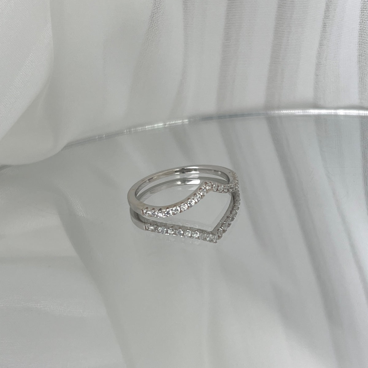 [Olivia Jewelry]Elaborate Tennis Band Ring