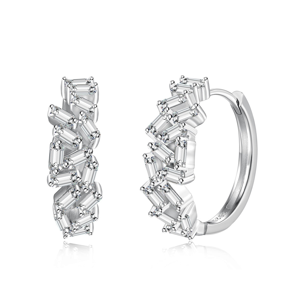 [Olivia Jewelry]Dazzling Colorful Emerald Cut Daily Earrings