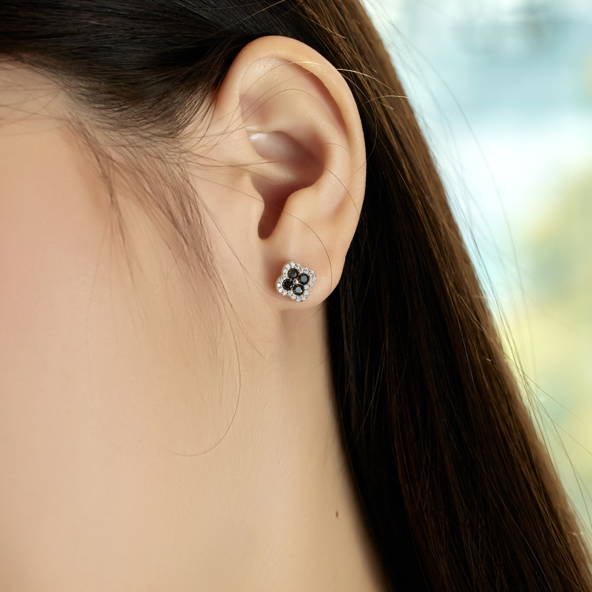 [Olivia Jewelry]Four-Leaf Clover Flower Shaped Earrings