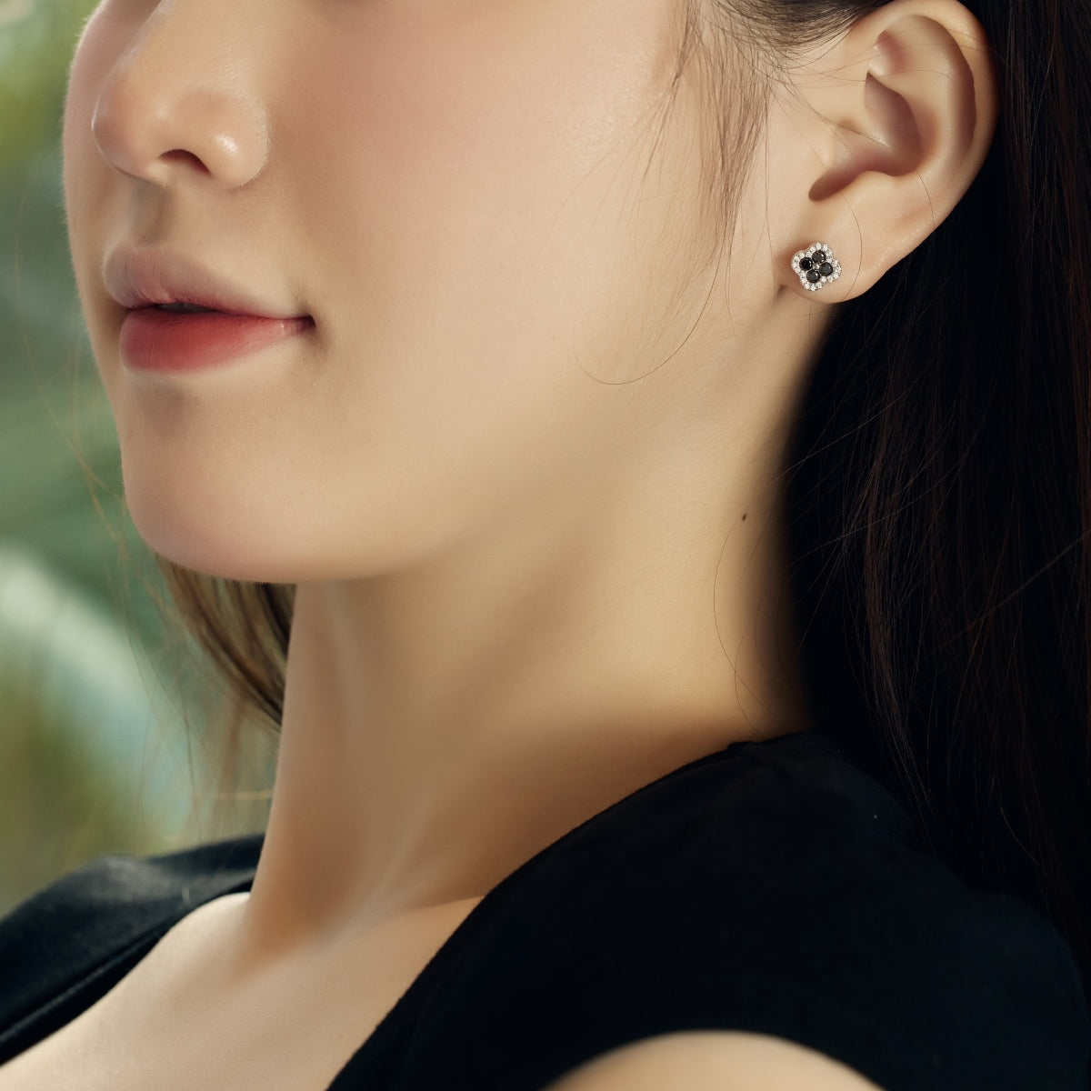 [Olivia Jewelry]Four-Leaf Clover Flower Shaped Earrings