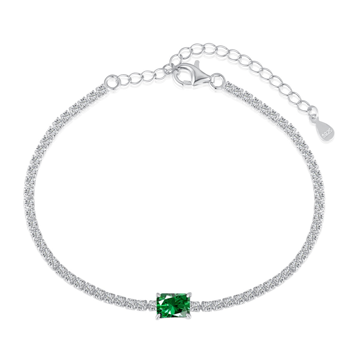 [Olivia Jewelry]1.0 Carat Unique Emerald Cut Banquet Bracelet