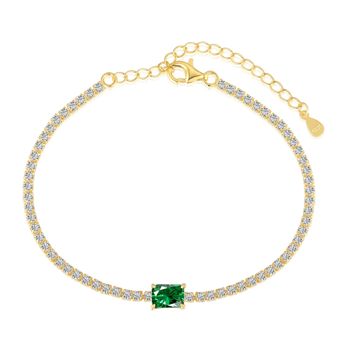 [Olivia Jewelry]1.0 Carat Unique Emerald Cut Banquet Bracelet