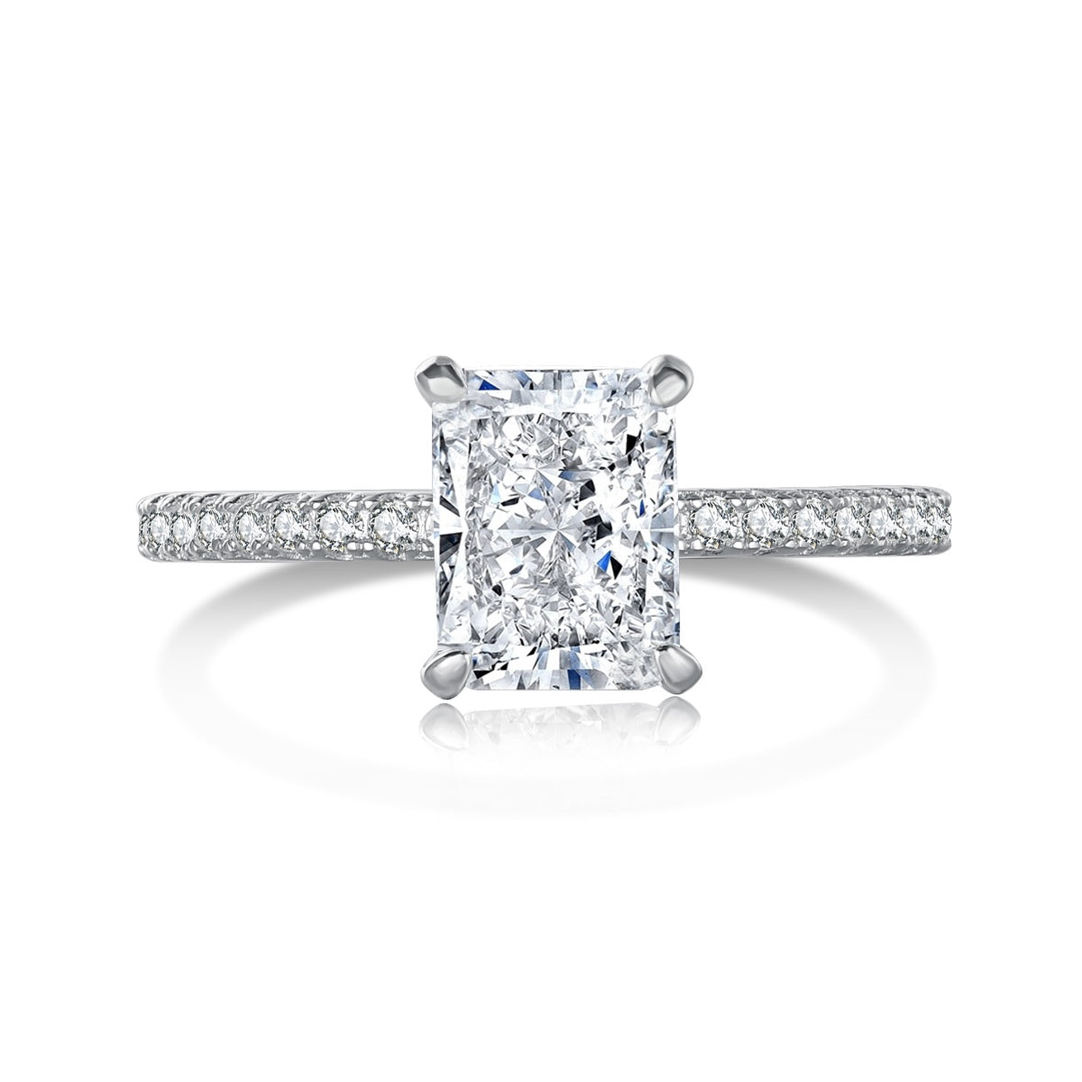 [Olivia Jewelry]2.0 Carat Dazzling Sparkling Radiant Cut Party Ring