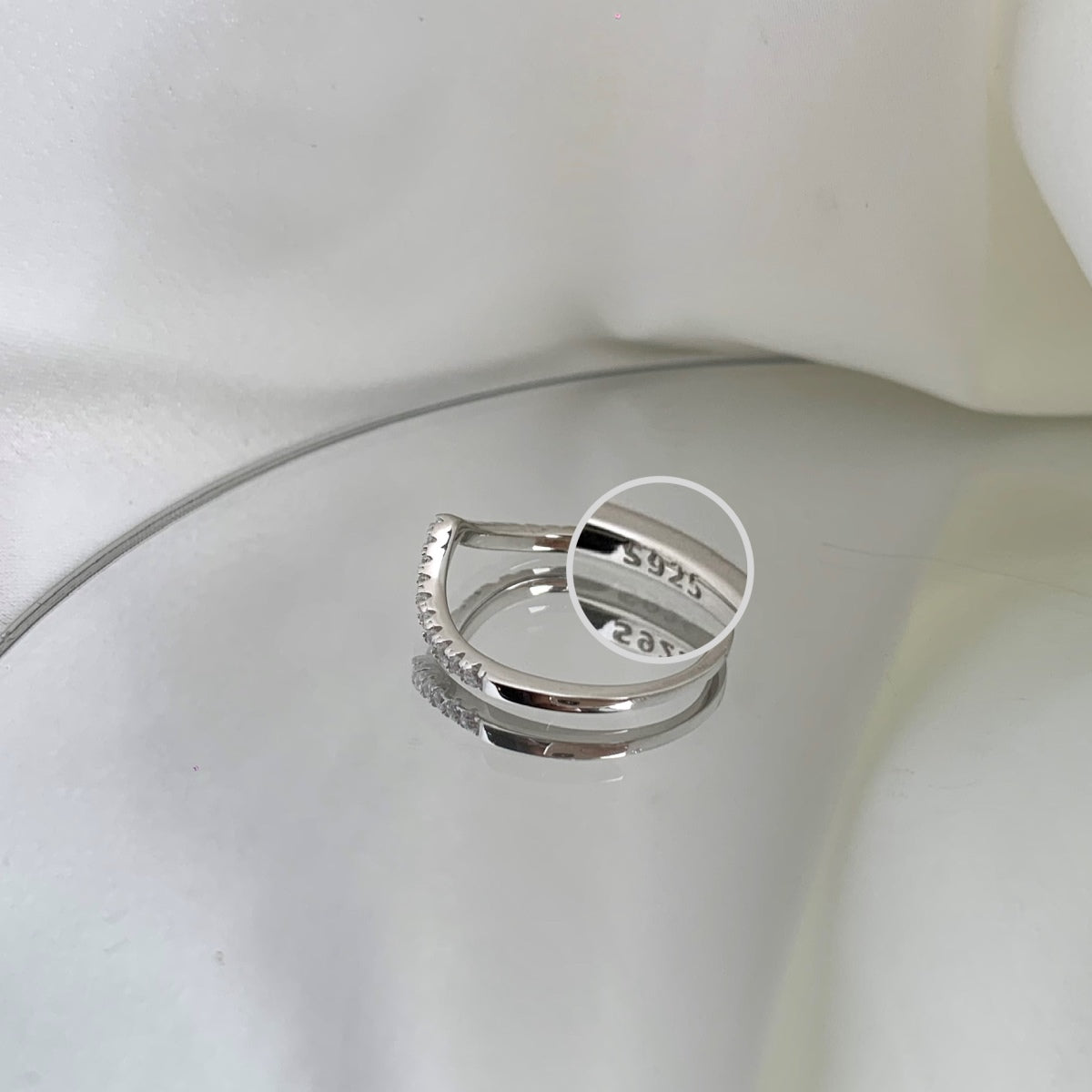 [Olivia Jewelry]Elaborate Tennis Band Ring