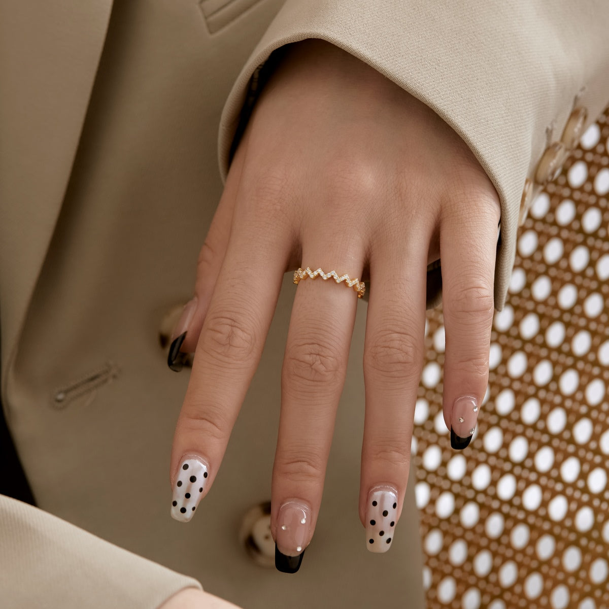 [Olivia Jewelry]Delicate Enchanting Wave Shape Daily Ring