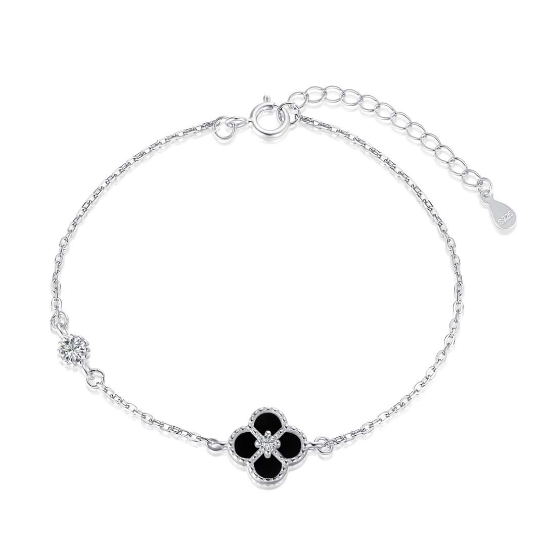 [Olivia Jewelry]Delicate Four Leaf Clover Bracelet