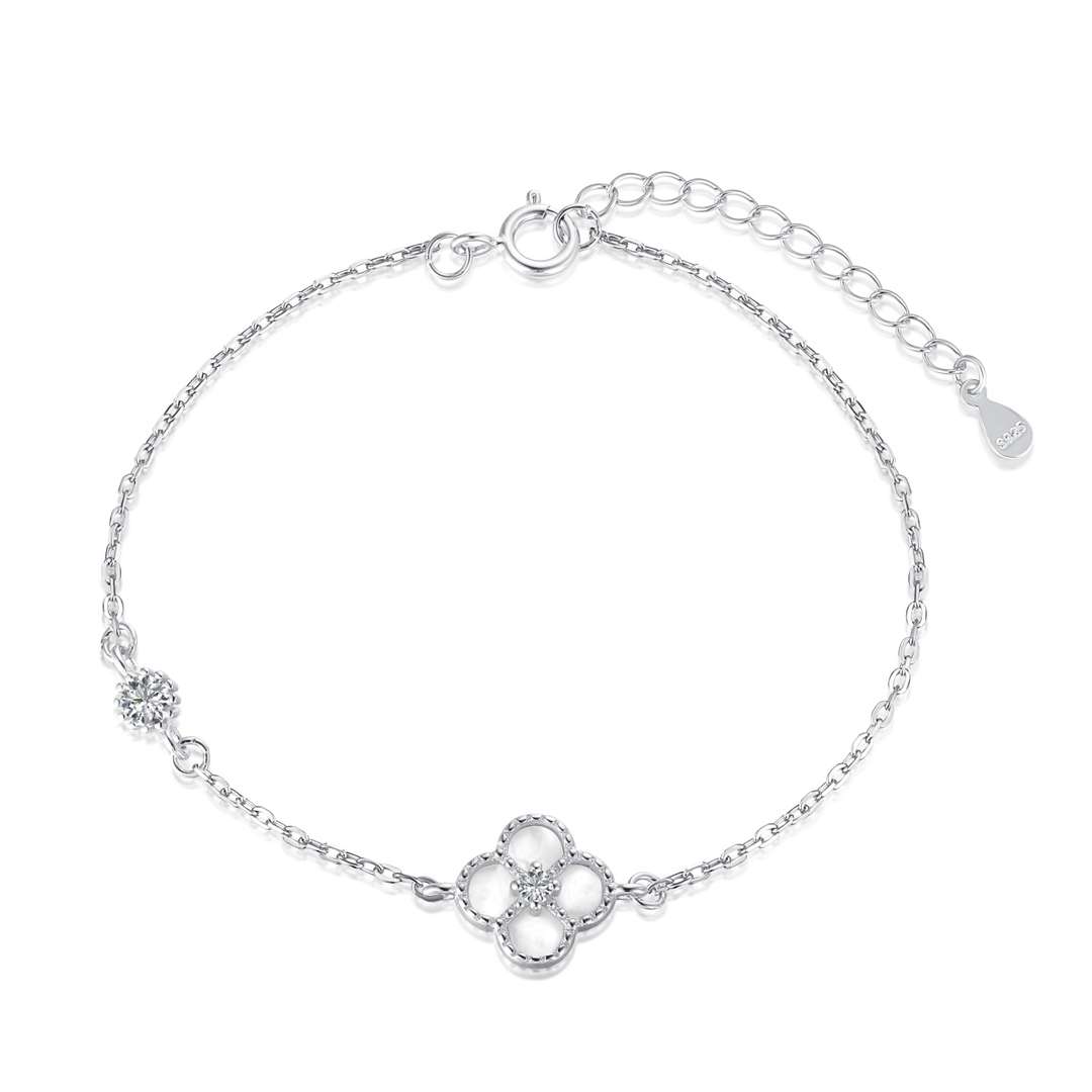 [Olivia Jewelry]Delicate Four Leaf Clover Bracelet
