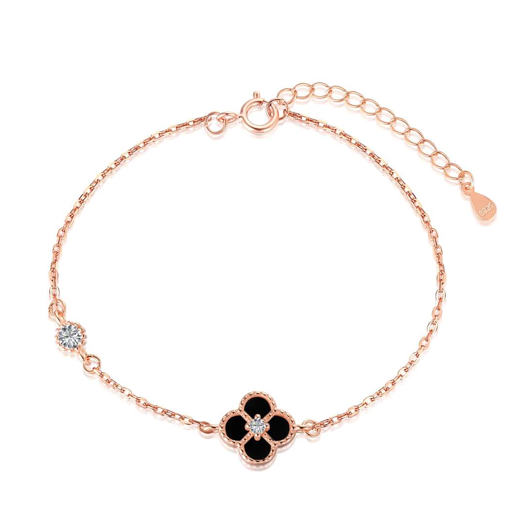 [Olivia Jewelry]Delicate Four Leaf Clover Bracelet