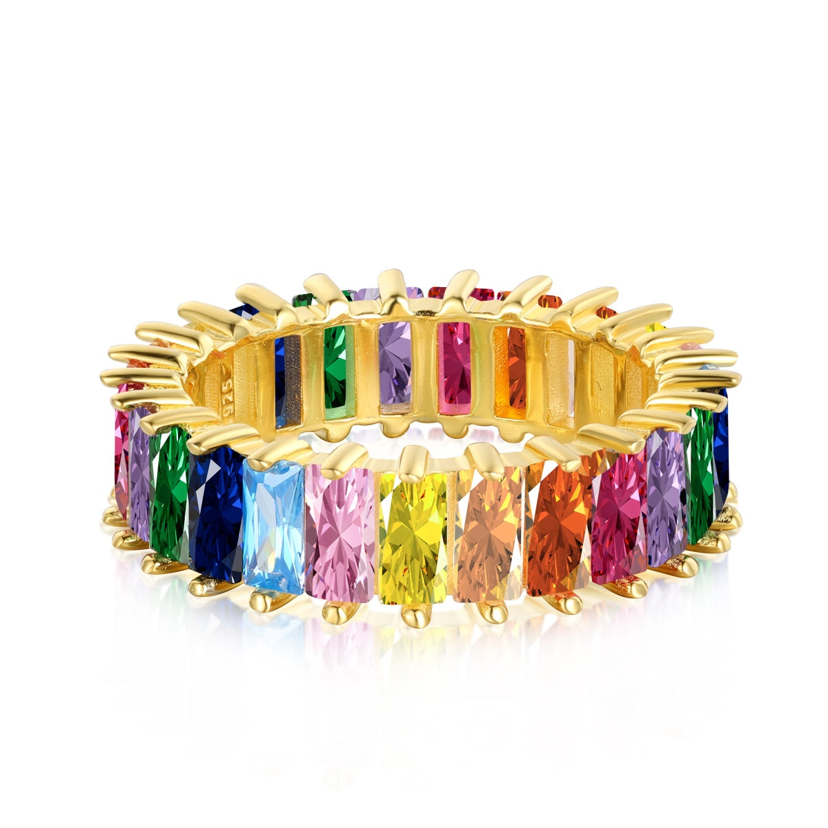 [Olivia Jewelry]Unique Colorful Radiant Cut RIng