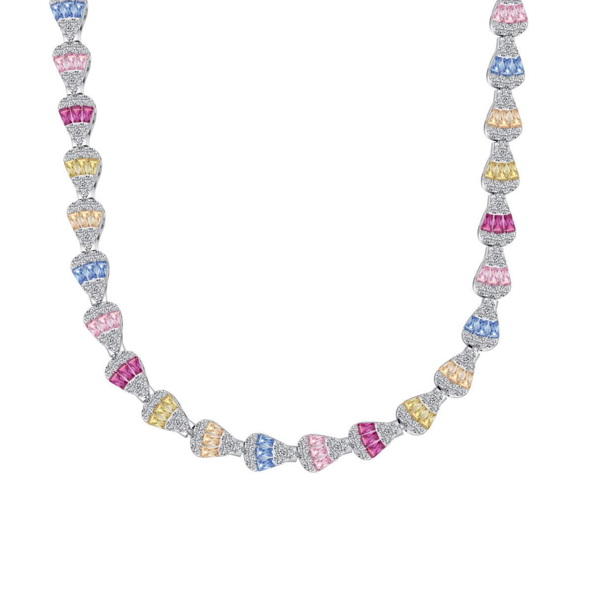[Olivia Jewelry]Radiant Colorful Rainbow Necklace