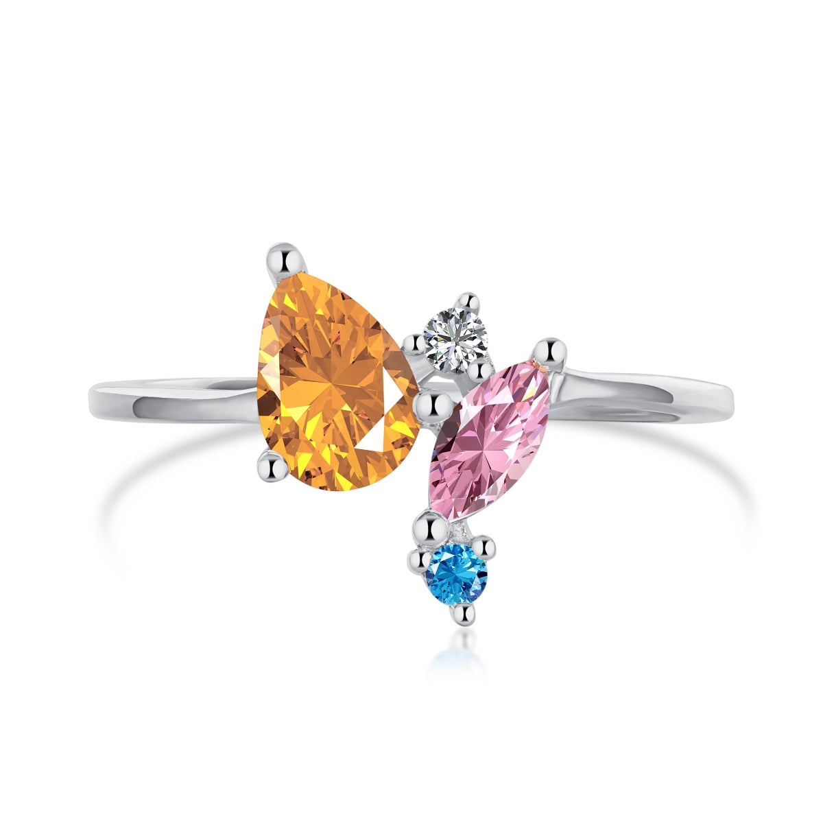 [Olivia Jewelry]Radiant Colorful Multi Cut Daily Ring