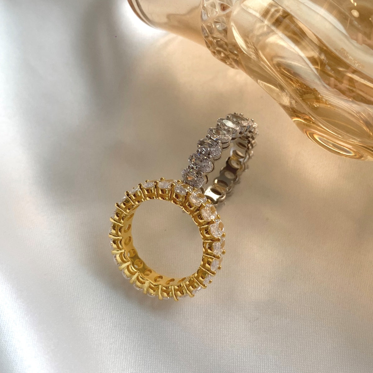 [Olivia Jewelry]Ornate Oval Cut Tennis Ring