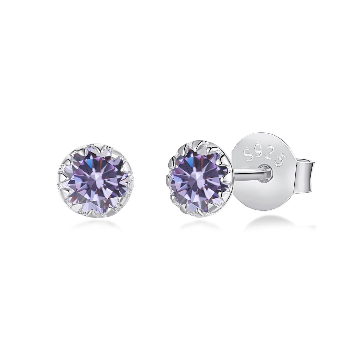 [Olivia Jewelry]Sparkling Colorful Round Shape Earrings