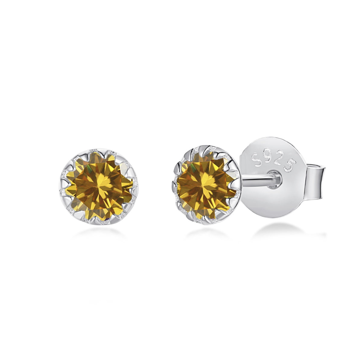 [Olivia Jewelry]Sparkling Colorful Round Shape Earrings