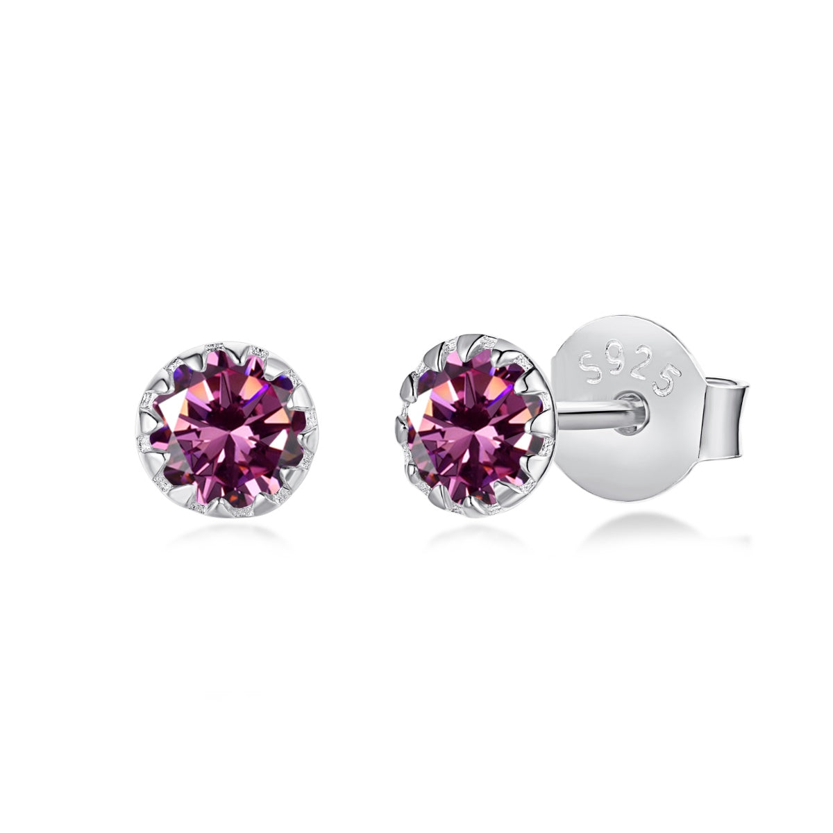 [Olivia Jewelry]Sparkling Colorful Round Shape Earrings