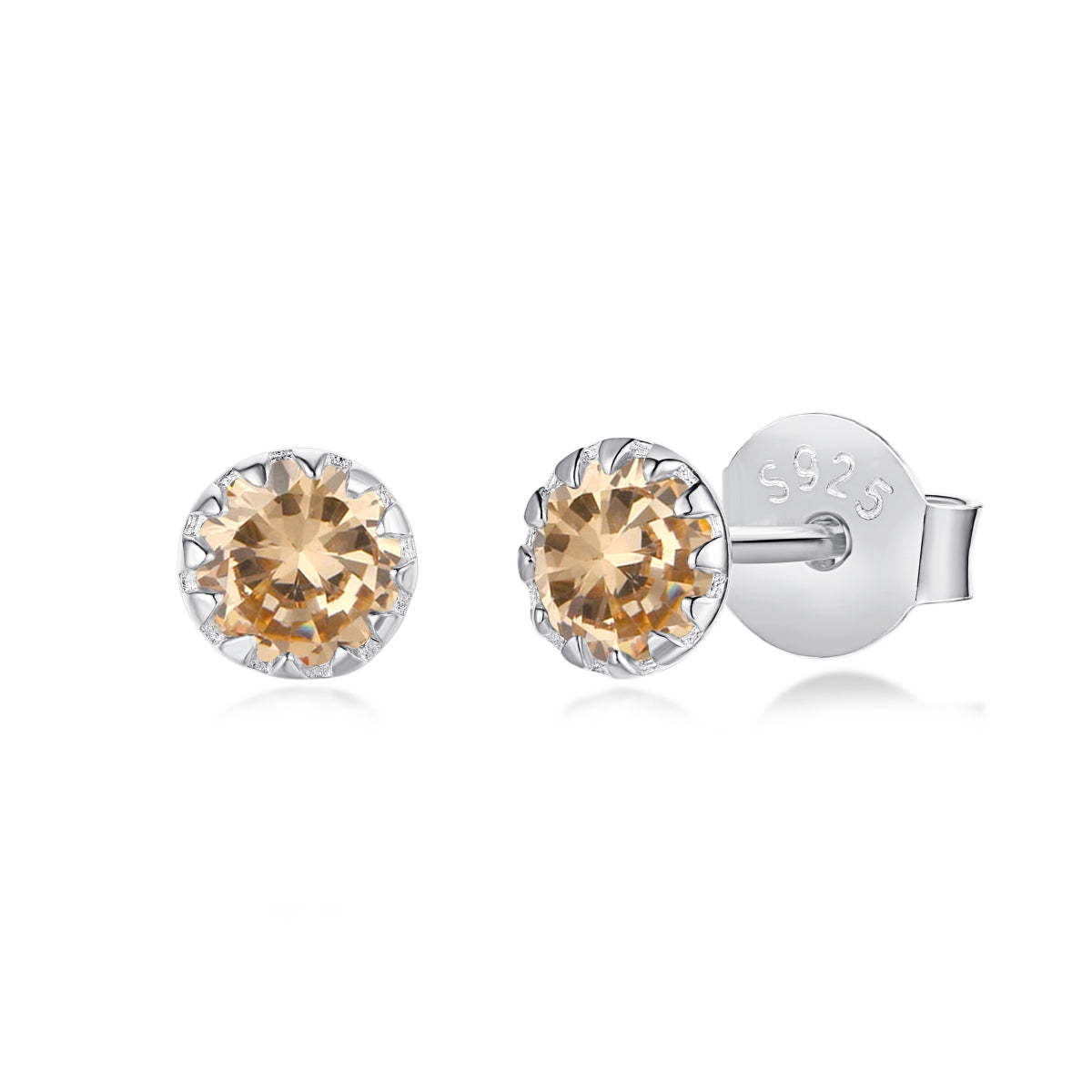 [Olivia Jewelry]Sparkling Colorful Round Shape Earrings