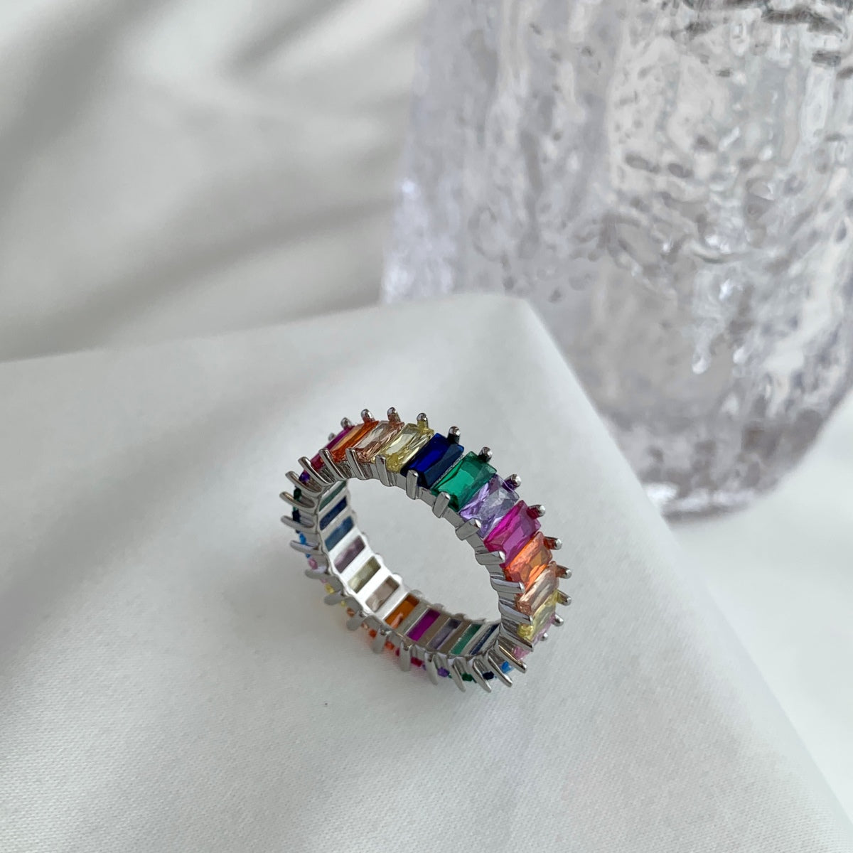 [Olivia Jewelry]Unique Colorful Radiant Cut RIng