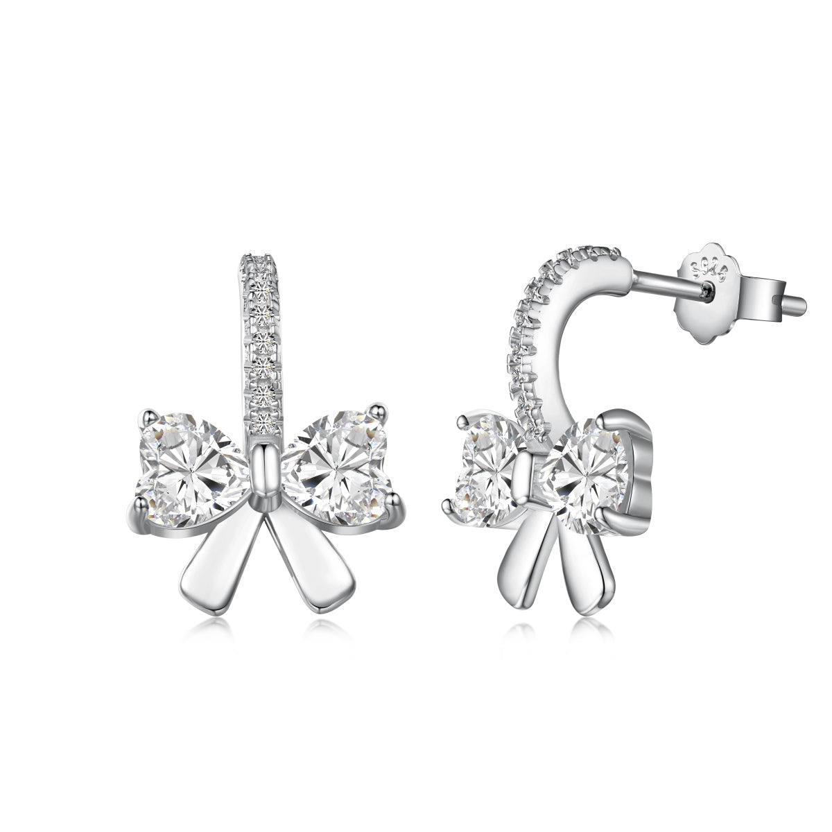 [Olivia Jewelry]Exquisite Earrings With Heart-Shaped Bow Design