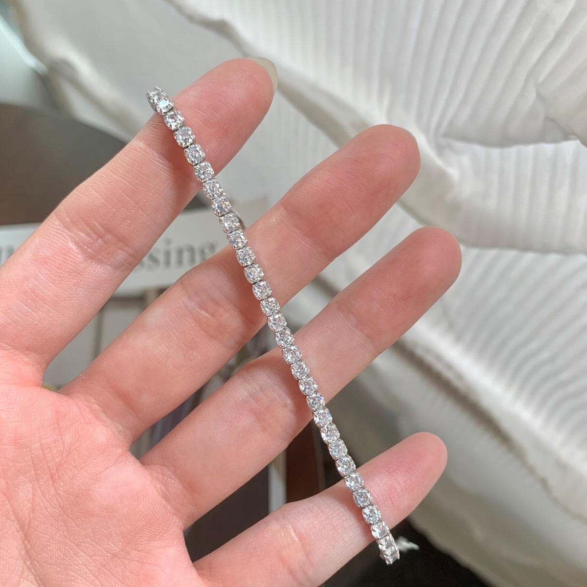 [Olivia Jewelry]Sparkling Round Cut Daily Bracelet