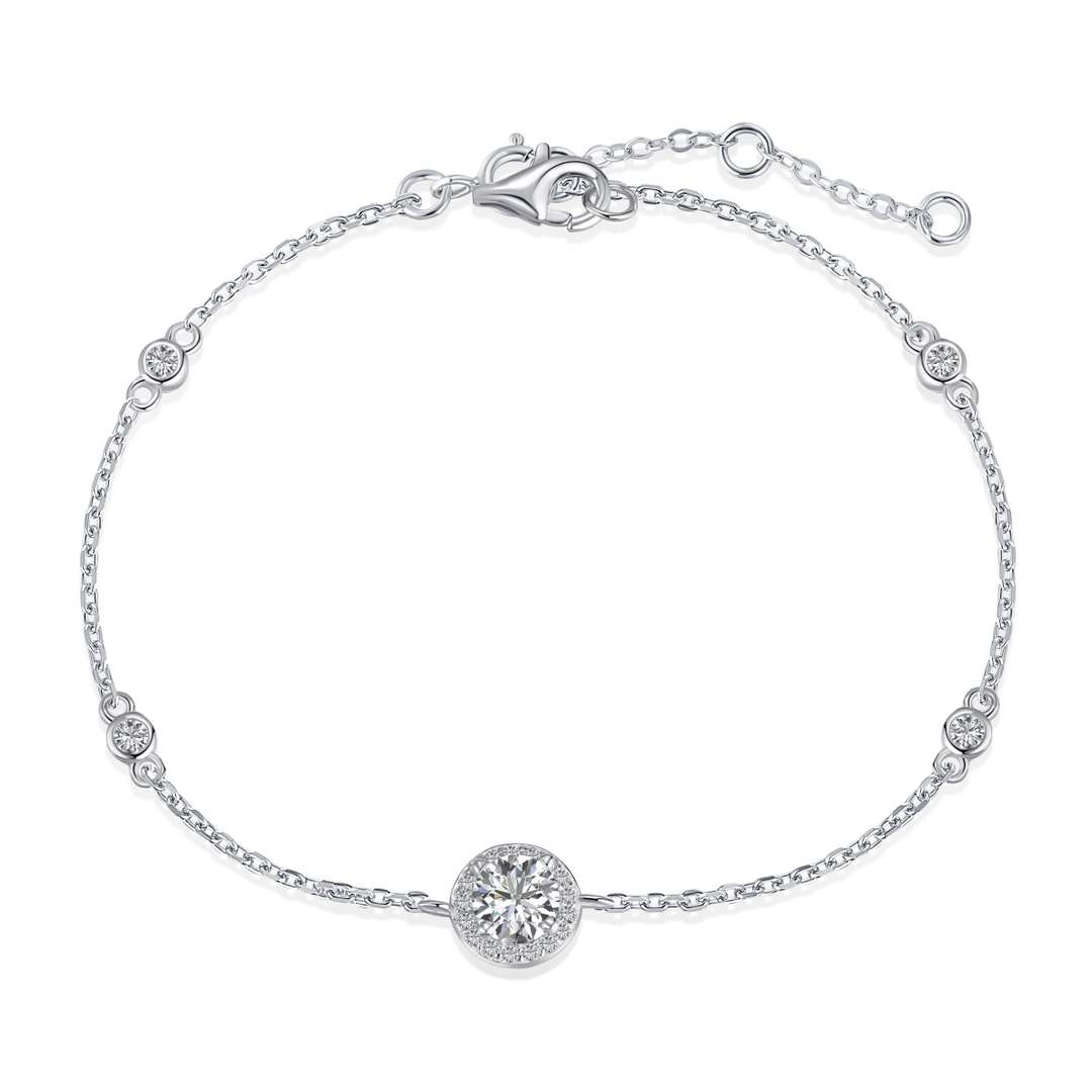 [Olivia Jewelry]Dazzling Round Cut Shape Bracelet