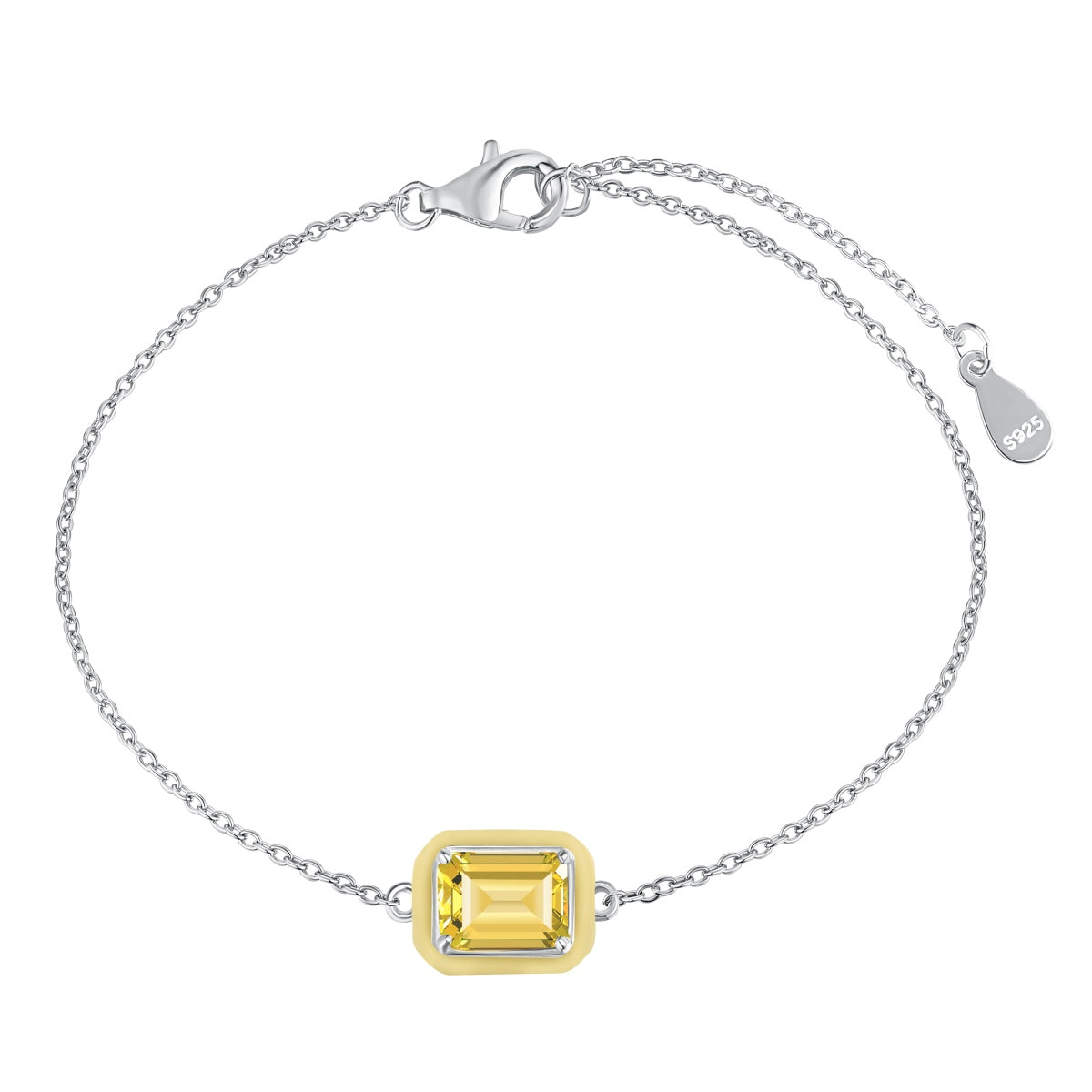 [Olivia Jewelry]2.0 Carat Sparkling Colorful Emerald Cut Daily Bracelet