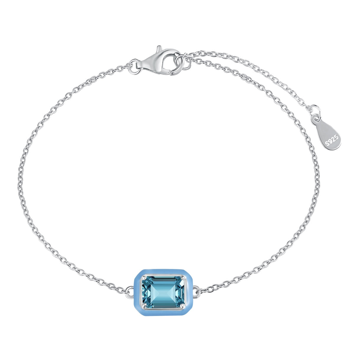 [Olivia Jewelry]2.0 Carat Sparkling Colorful Emerald Cut Daily Bracelet