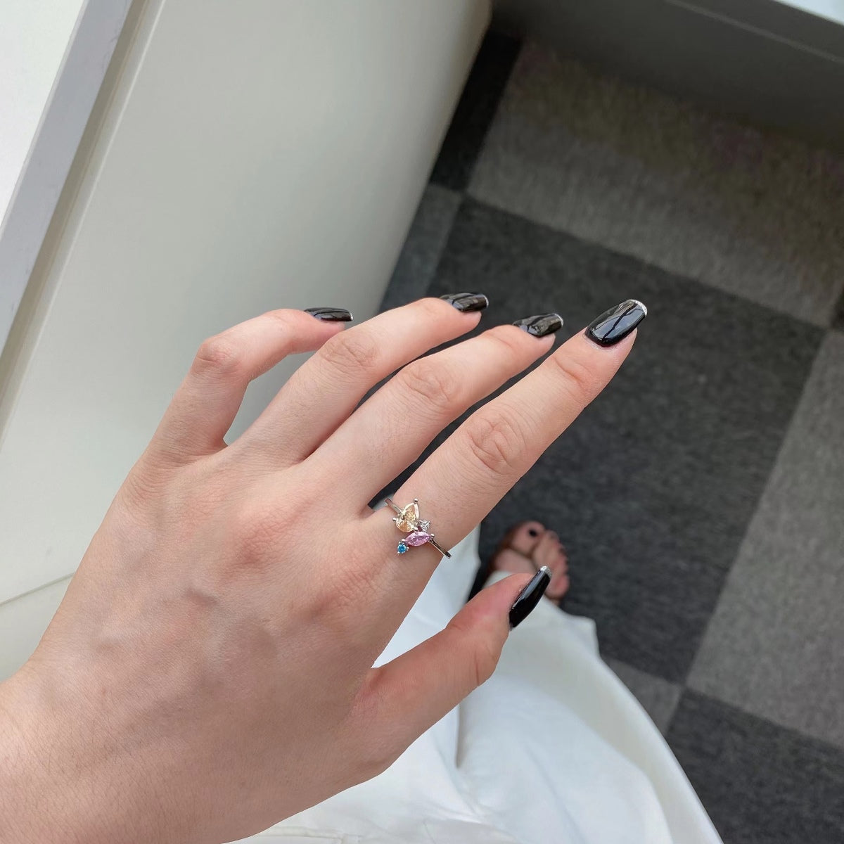 [Olivia Jewelry]Radiant Colorful Multi Cut Daily Ring