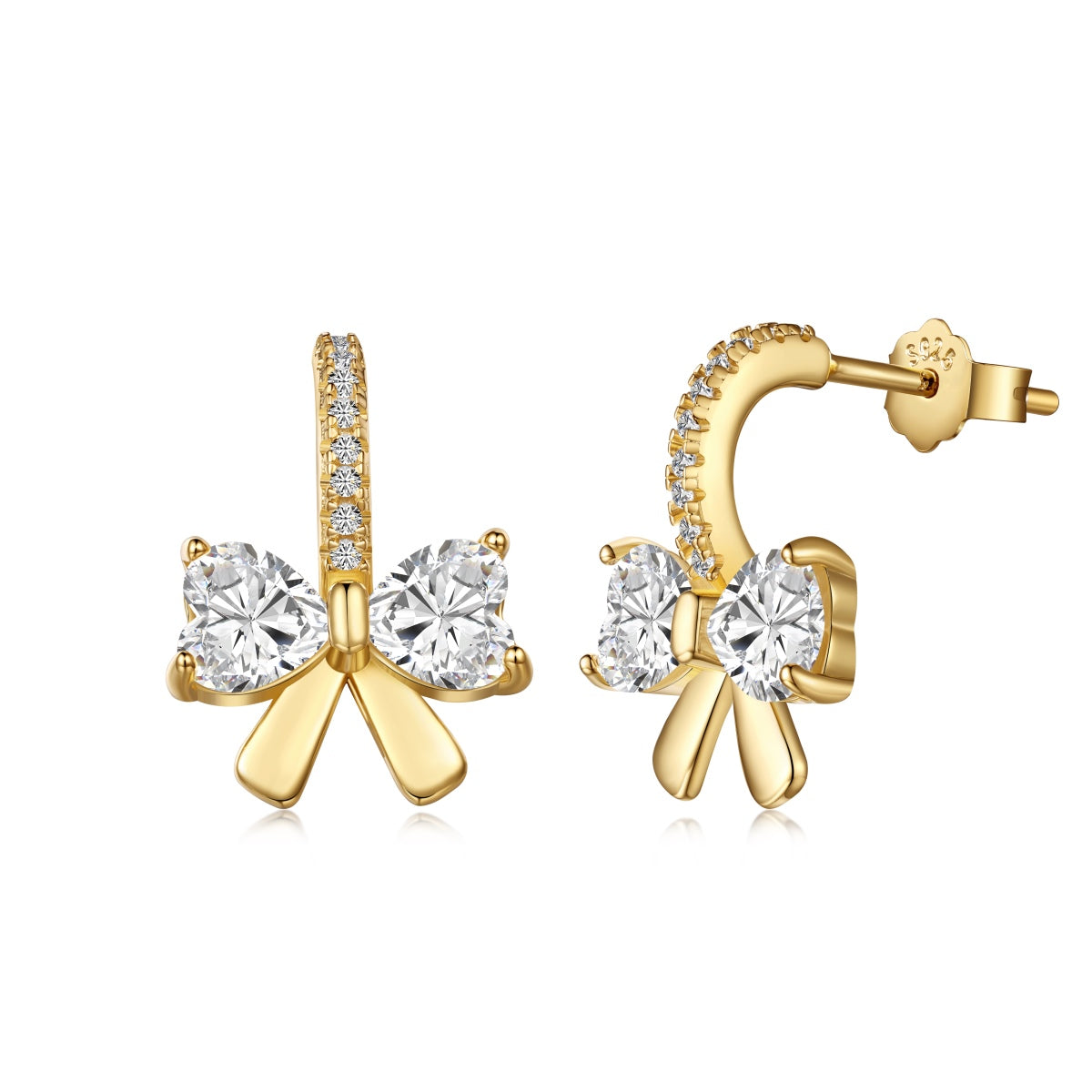 [Olivia Jewelry]Exquisite Earrings With Heart-Shaped Bow Design