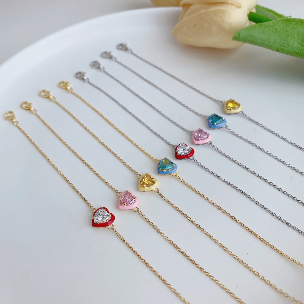 [Olivia Jewelry]Sparkling Romantic Heart Shape Lover Bracelet