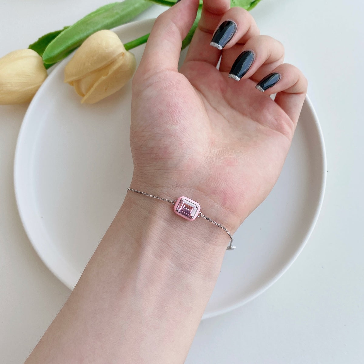 [Olivia Jewelry]2.0 Carat Sparkling Colorful Emerald Cut Daily Bracelet