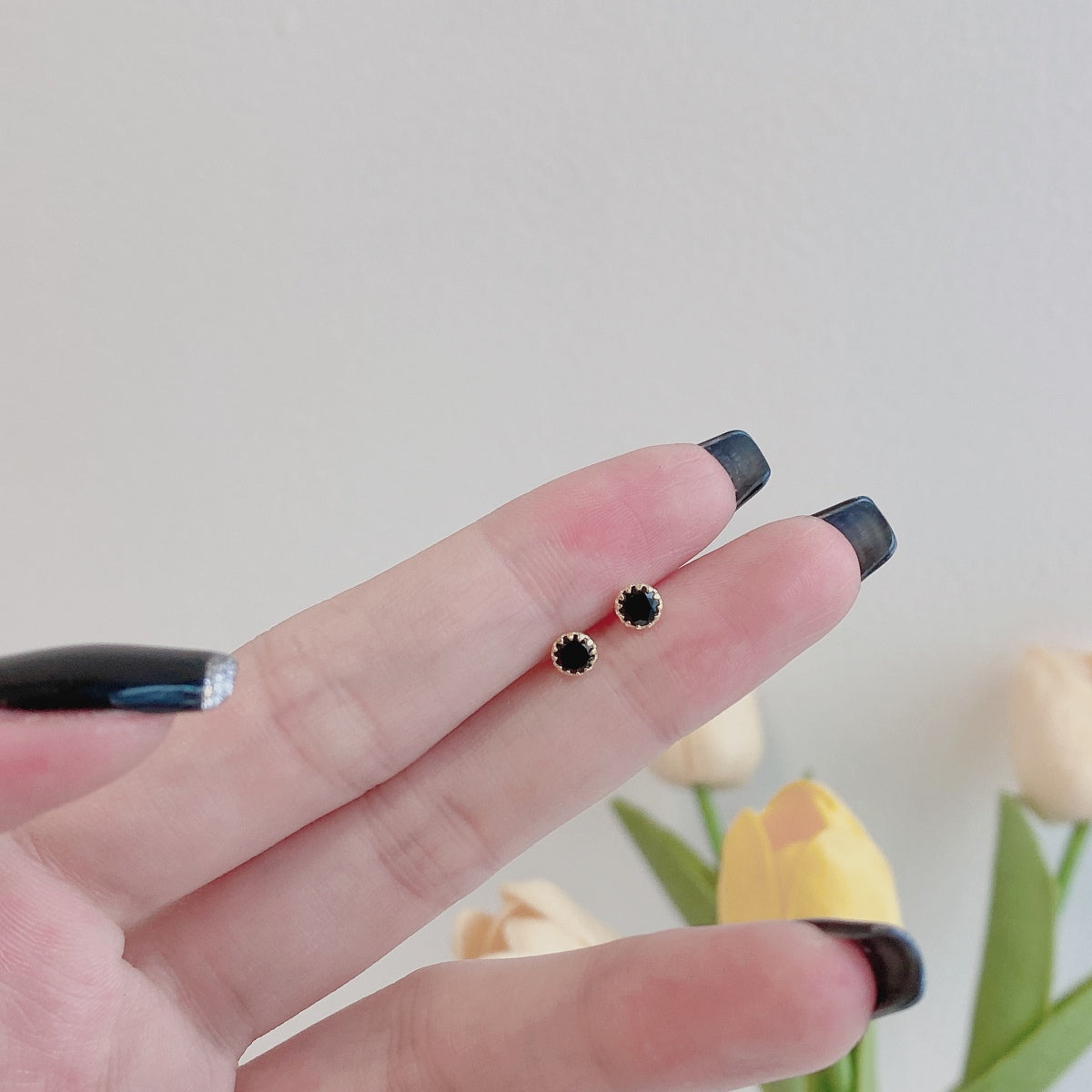 [Olivia Jewelry]Sparkling Colorful Round Shape Earrings