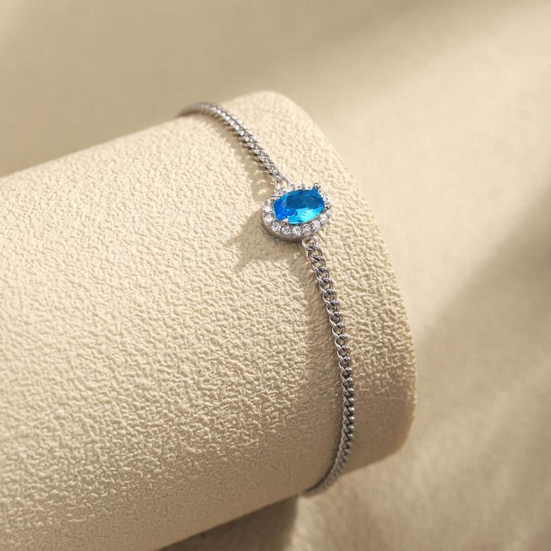 [Olivia Jewelry]Exquisite Oval Shape Bracelet