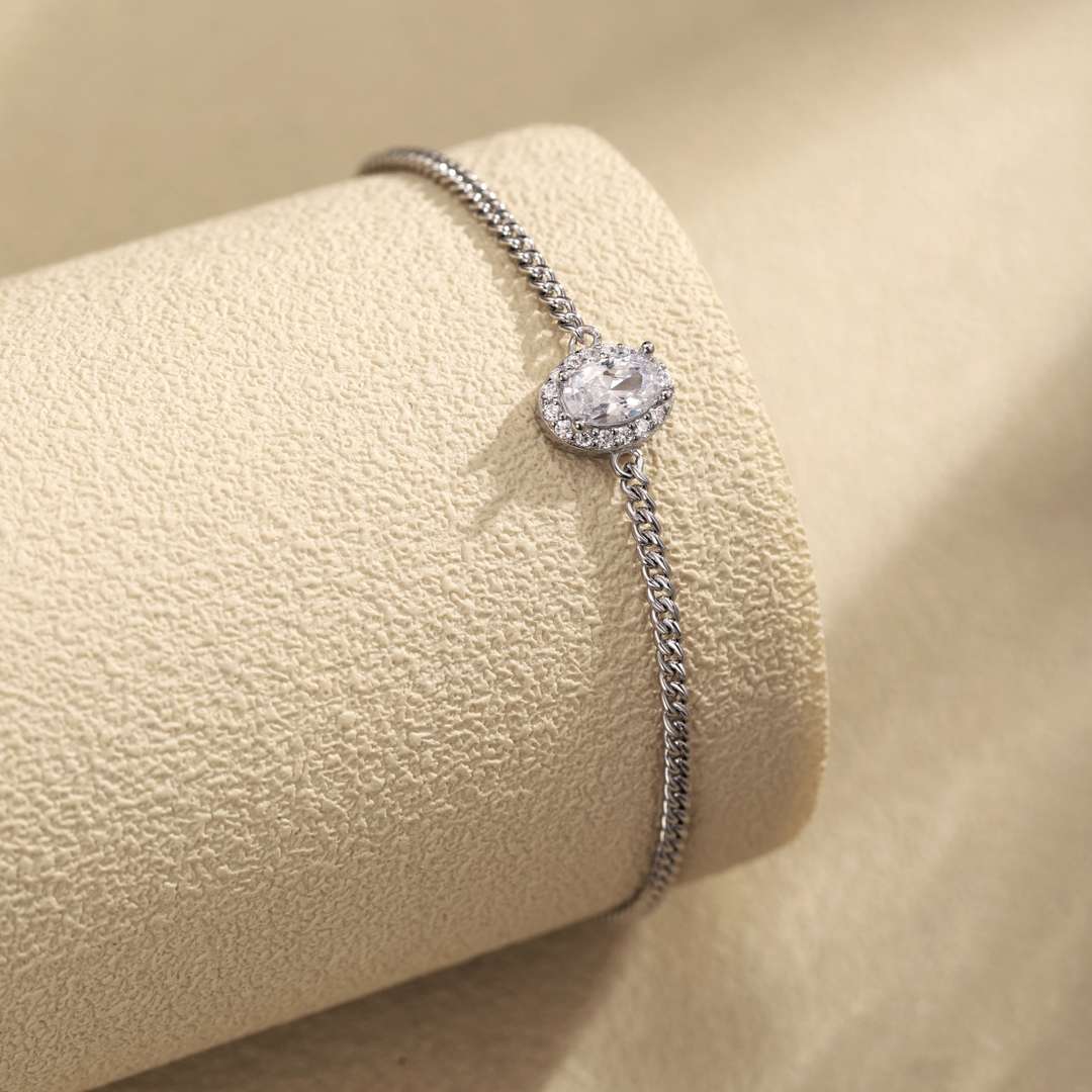 [Olivia Jewelry]Exquisite Oval Shape Bracelet