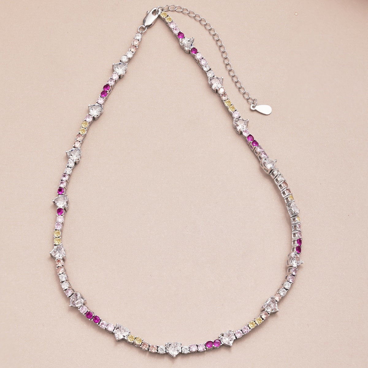 [Olivia Jewelry]Delicate Colorful Rainbow Tennis Chain