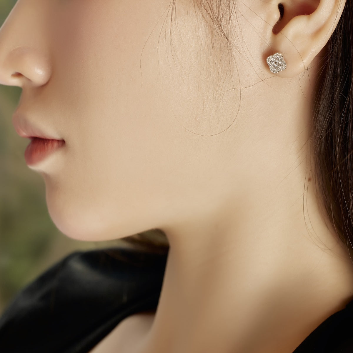 [Olivia Jewelry]Four-Leaf Clover Flower Shaped Earrings