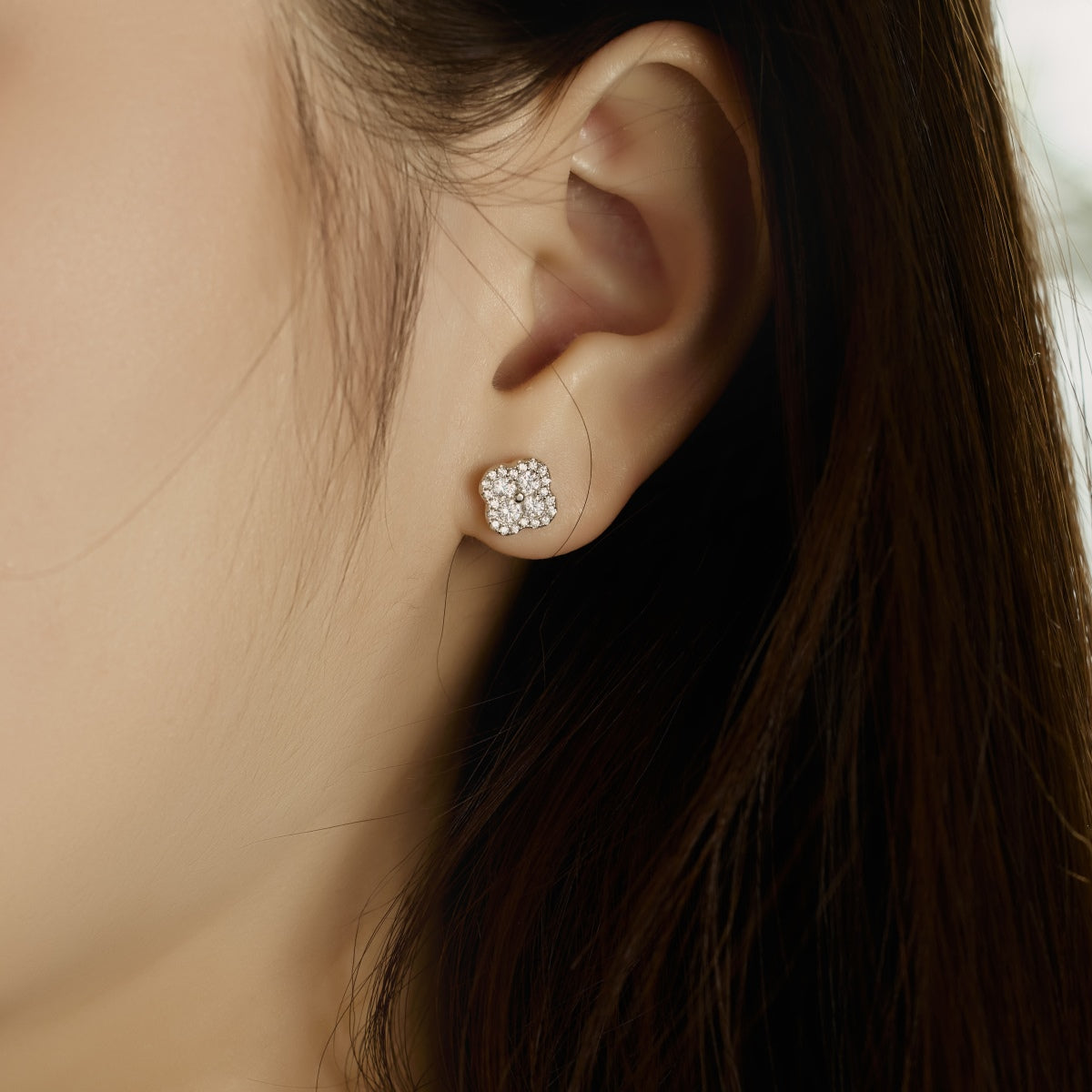 [Olivia Jewelry]Four-Leaf Clover Flower Shaped Earrings