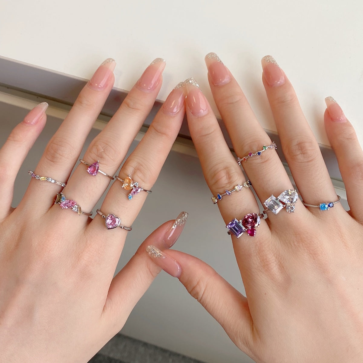 [Olivia Jewelry]Radiant Colorful Multi Cut Daily Ring
