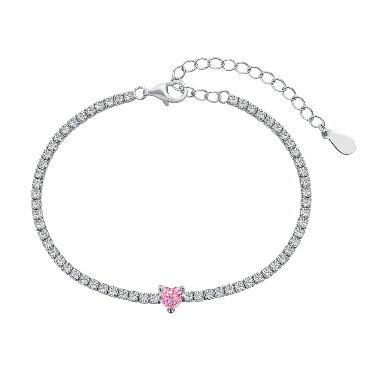 [Olivia Jewelry]0.5 Carat Elegant Romantic Heart Shape Lover Bracelet