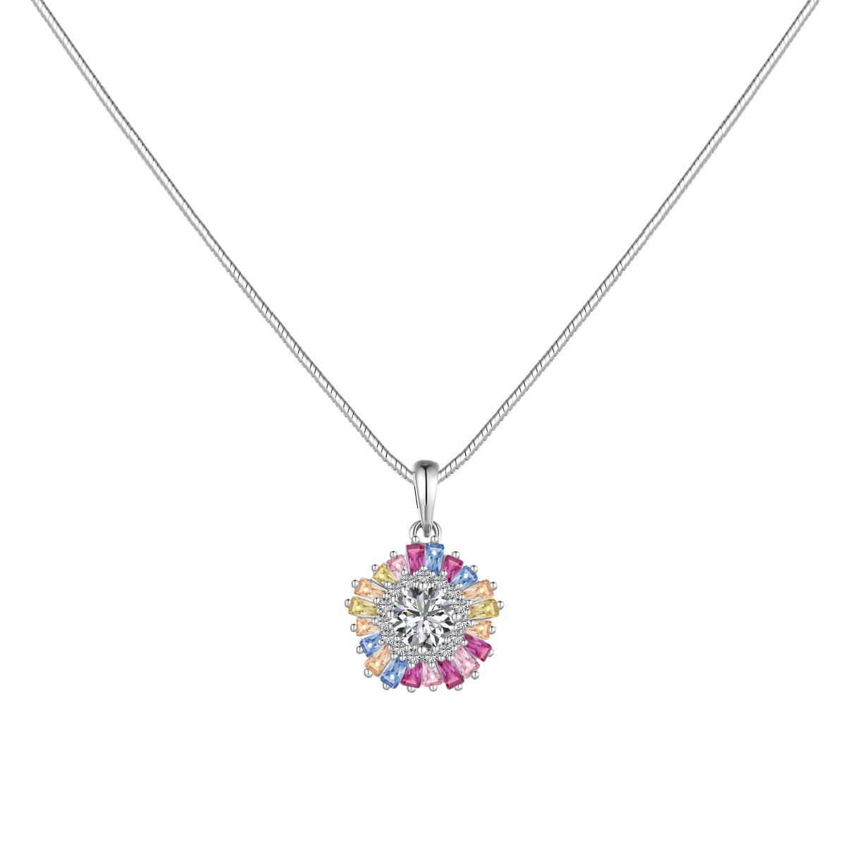 [Olivia Jewelry]Charming Flower Colorful Necklace