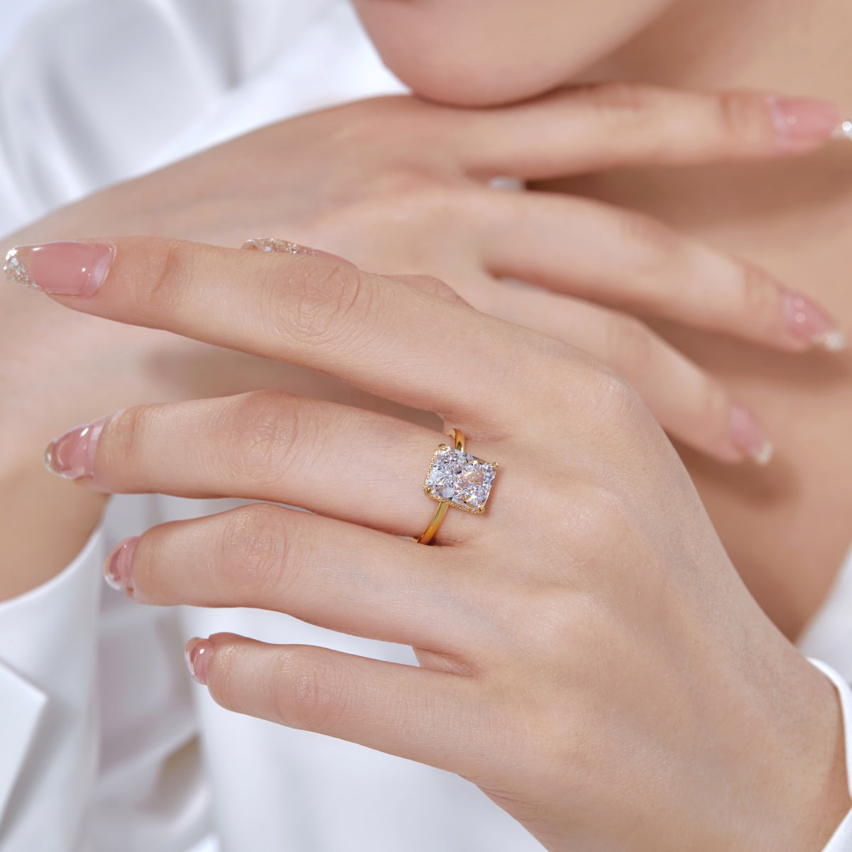 [Olivia Jewelry]4.0 Carat Ornate Enchanting Radiand Cut Banquet Ring