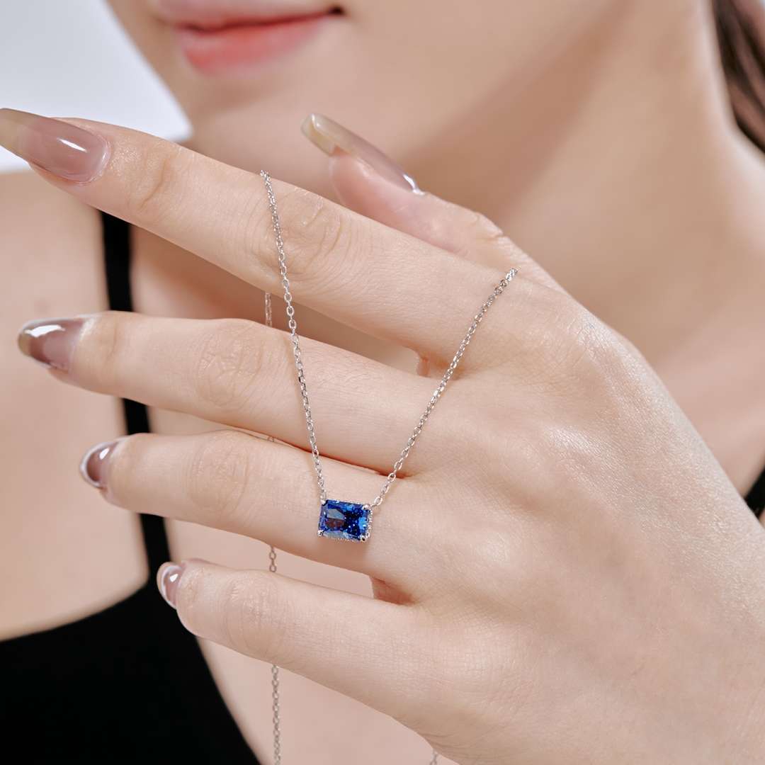 [Olivia Jewelry]Luxurious Square Shape Colorful Necalack