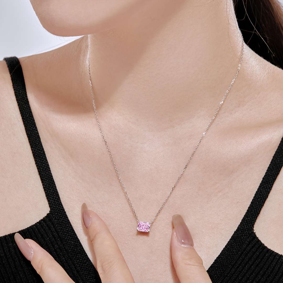[Olivia Jewelry]Luxurious Square Shape Colorful Necalack
